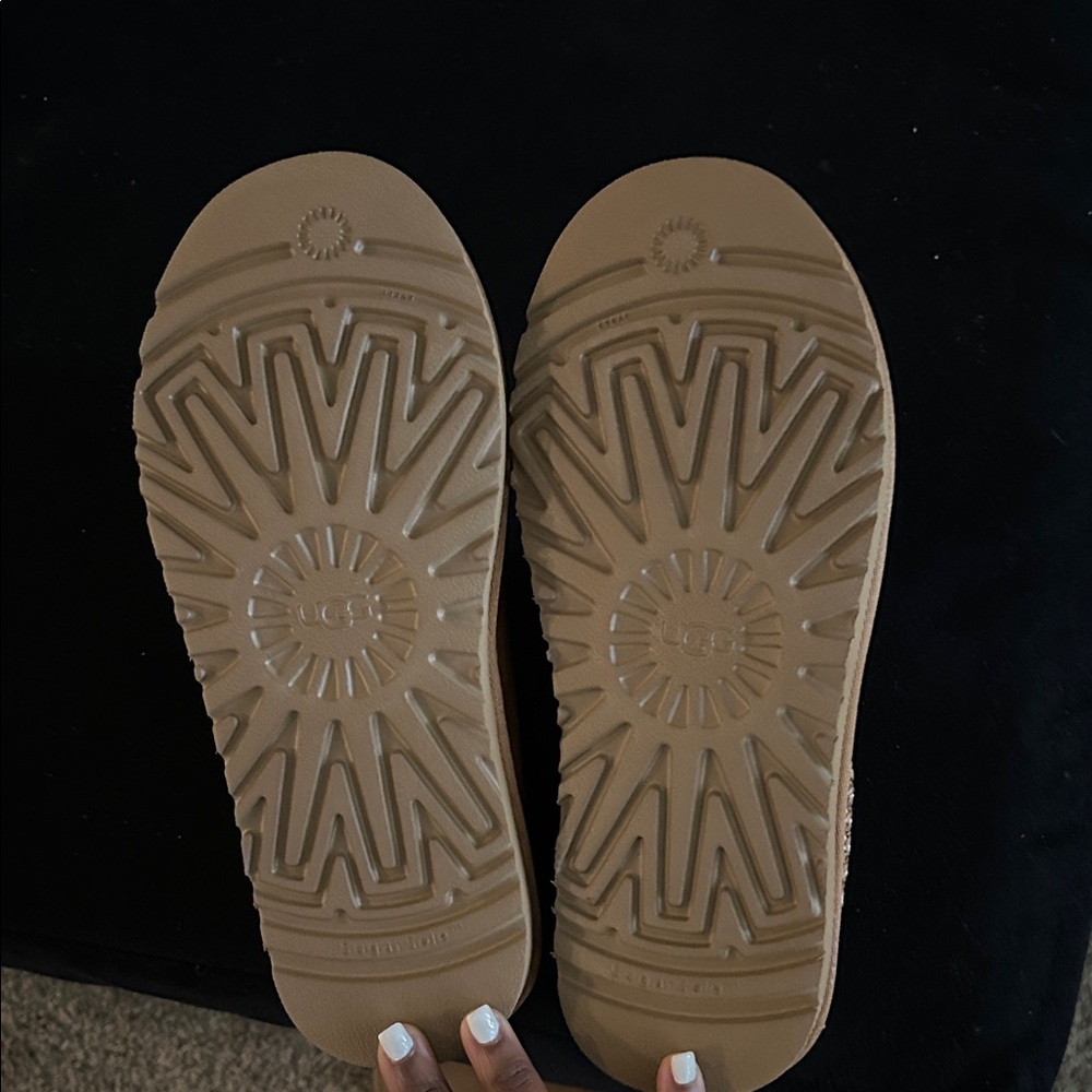 UGG Brown Slip-Ons with Patterned Trim - image 3